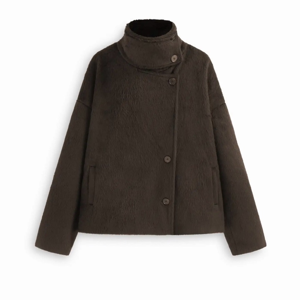 Cider Brown faux Wool Jacket